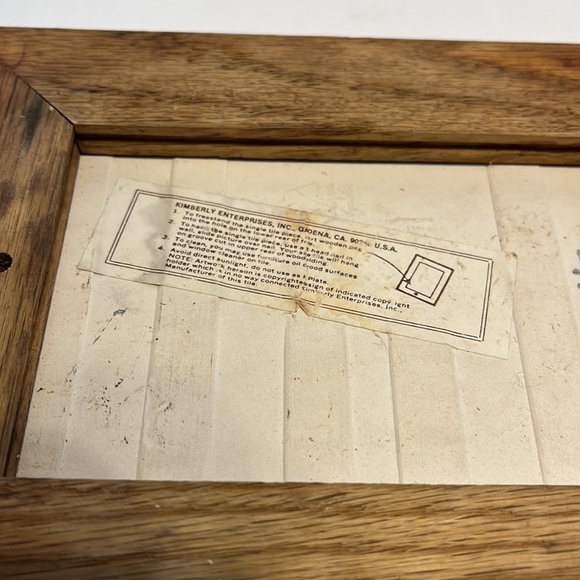 KIMBERLY ENT GRAPHIC ART TILE VTG Numbered ceramic tile framed ephemera old pic - Picture 5 of 5